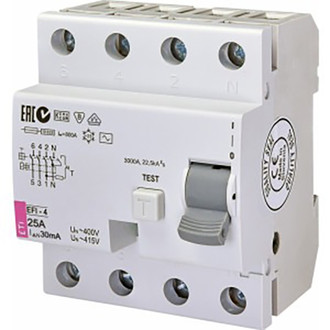 Реле диференційне (ПЗВ) ETI EFI-4 G/KV 25/0,1 тип A (10kA)